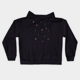 colorful music note pattern Kids Hoodie